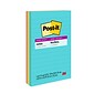 Post-it Super Sticky Notes, 4 x 6 in., 3 Pads, 90 Sheets/Pad, Lined, 2x the Sticking Power, Supernova Neons Collection