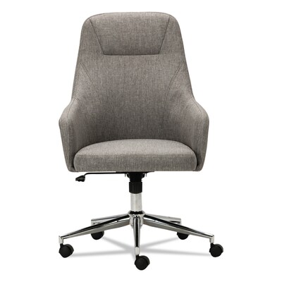 Alera® Captain Series Fixed Arm Fabric Computer and Desk Chair, Gray Tweed (ALECS4151)