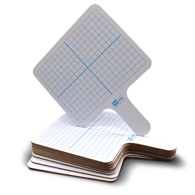 Flipside Graphing Paddles Dry Erase Whiteboard, 7.75 x 10, 12/Pack (FLP18124)