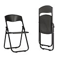 Flash Furniture HERCULES Series Plastic Folding Chair, Black, 2/Pack (2RUTIBLACK)