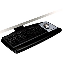 3M Easy Adjust Keyboard Tray with Wrist Rest and Mouse Pad, 23 Track, Black (AKT90LE)