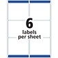 Avery Easy Peel Laser Shipping Labels, 3-1/3" x 4", Clear, 6 Labels/Sheet, 50 Sheets/Pack,  300 Labels/Pack  (5664)