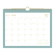 2024-2025 Blue Sky Ashley G Splatter Dot Jade G 11 x 8.75 Academic Monthly Wall Calendar, Mint/Gol