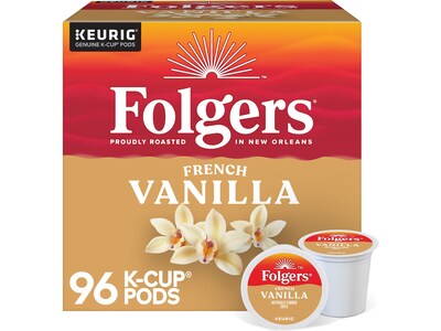 Folgers French Vanilla Coffee, Keurig K-Cup Pod, 96/Carton (6661CT)