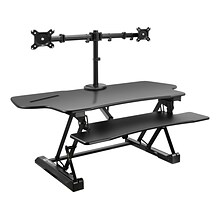 Mount-It! 47W Electric Adjustable Standing Desk Converter with Dual Monitor Mount and USB Charging