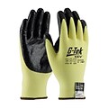 G-Tek KEV Seamless Knit Nitrile Coated Cut Resistant Gloves, ANSI A2, Yellow, Small, 12 Pairs (09-K1450/M)
