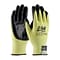 G-Tek KEV Seamless Knit Nitrile Coated Cut Resistant Gloves, ANSI A2, Yellow, Medium, 12 Pairs (09-K