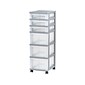 Iris 6-Drawer Storage Cart, Gray/Translucent White (585087)