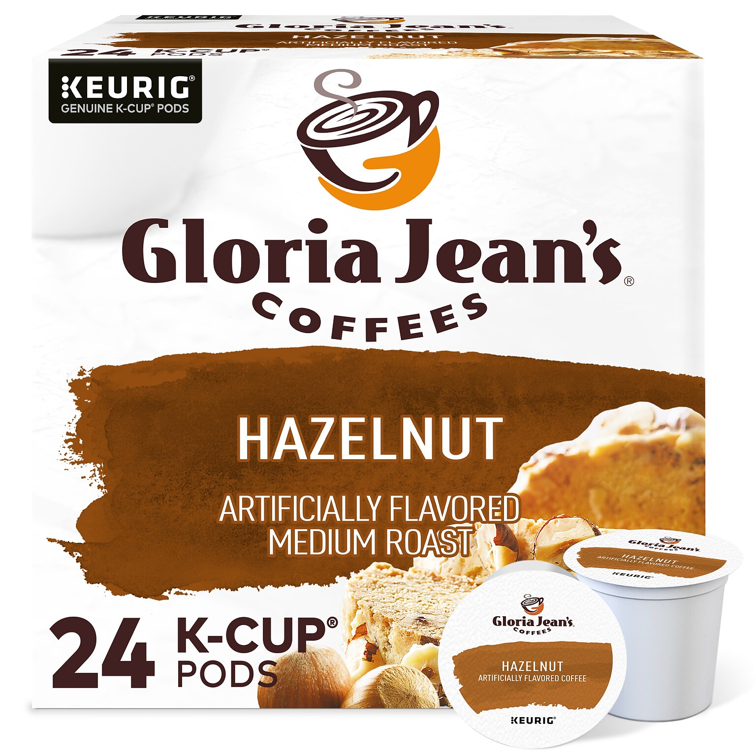 Gloria Jeans Hazelnut Coffee, Medium Roast, 0.33 oz. Keurig® K-Cup® Pods, 24/Box (60051-052)