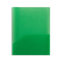 Staples 2 Pocket Plastic Presentation Folder, Letter Size, Green (ST26383-CC)