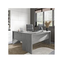 Bush Business Furniture Echo 60W L Shaped Bow Front Desk, Modern Gray (ECH025MG)