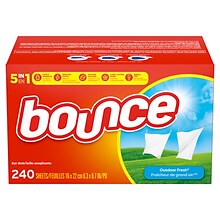 Bounce Outdoor Fresh Fabric Softener Dryer Sheets, 240 Sheets/Box (07312)