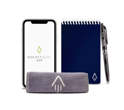 Rocketbook Mini Reusable Smart Notepad, 3.5 x 5.5, Dot-Grid Ruled, Blue, 48 Pages  (EVR-M-RC-CDF-F