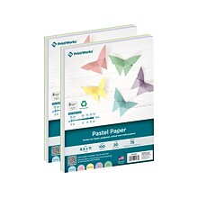 Printworks 30% Recycled Colored Paper, 20 lbs., 8.5 x 11, Assorted Pastel Colors, 100 Sheets/Ream,