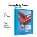 Staples® 1/2 Heavy-Duty View Binder with D-Rings, Light Blue (ST56284-CC)