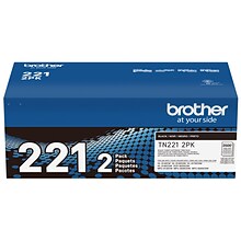 Brother TN-221 Black Standard Yield Toner Cartridge, 2/Pack  (TN2212PK)