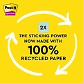 Post-it Recycled Super Sticky Pop-up Notes, 3 x 3, Oasis Collection, 70 Sheet/Pad, 6 Pads/Pack (R3