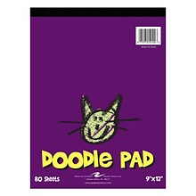 Roaring Spring Paper Products Kids Doodle Pad, 9 x 12, 80 Sheets, Newsprint Paper, 12/Case (50100