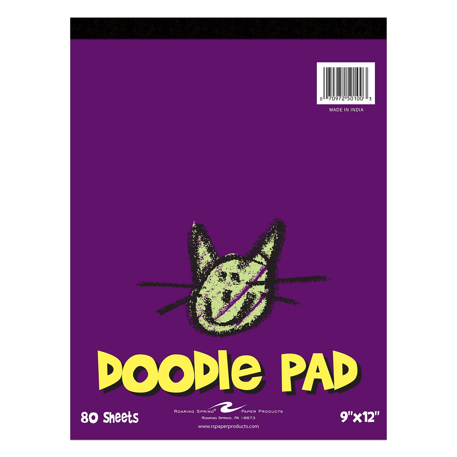 Roaring Spring Paper Products Kids Doodle Pad, 9 x 12, 80 Sheets, Newsprint Paper, 12/Case (50100cs)