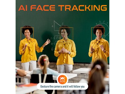 Delton AIC60 UHD 4K Face Tracking and Gesture Controls Webcam, 8.3 Megapixels, Black, (DCAIC60)