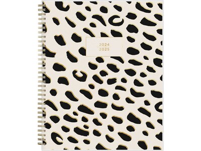 2024-2025 Blue Sky Ashley G Leopard Black 8.5" x 11" Academic Weekly & Monthly Planner, Plastic Cover, Black/Beige