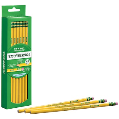 Ticonderoga The World's Best Pencil Wooden Pencil, 2.2mm, #2 Soft Lead, 2 Dozen (X13924X)