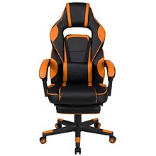 Flash Furniture X40 Ergonomic LeatherSoft Swivel Gaming Massaging Chair, Black/Orange (CH00288OR)