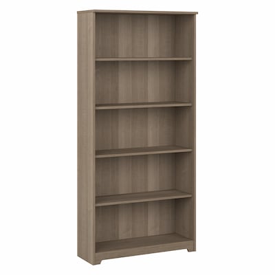 Bush Furniture Cabot 66H 5-Shelf Bookcase with Adjustable Shelves, Ash Gray (WC31266)