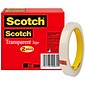 Scotch® Transparent Tape Refill, 1/2" x 72 yds., 2 Rolls/Pack (600-2P12-72)