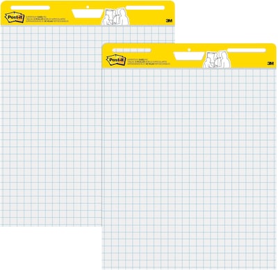 Post-it Super Sticky Easel Pad, 25 x 30 in., 2 Pads, 30 Sheets/Pad, 2x the Sticking Power, White