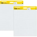 Post-it Super Sticky Easel Pad, 25 x 30 in., 2 Pads, 30 Sheets/Pad, 2x the Sticking Power, White