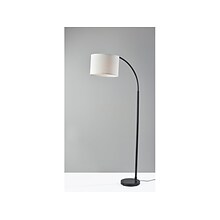Simplee Adesso Jace 64 Matte Black Floor Lamp with Off-White Drum Shade (SL1145-01)