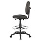 Boss Armless Fabric Drafting Stool with Swivel Base and Lumbar Support, Black (B1690-BK)