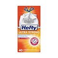 Hefty® Ultra Strong Tall Kitchen and Trash Bags, 13 gal, 0.9 mil, 23.75 x 24.88, White, 40/Box