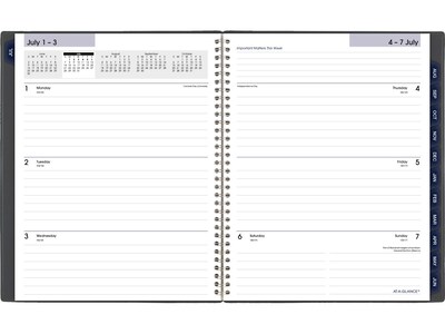 2024-2025 AT-A-GLANCE DayMinder 8.5" x 11" Academic Weekly & Monthly Planner, Poly Cover, Charcoal (AYC545-45-25)