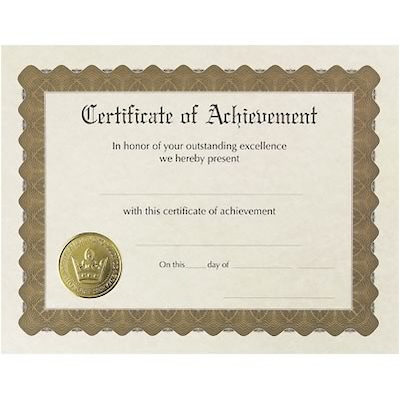 Masterpiece Studios® Award Certificates; Achievement