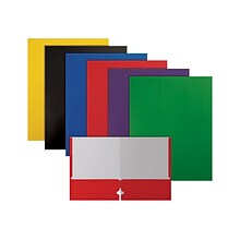 Better Office 3-Hole Punched 2-Pocket Portfolio Folders, Assorted Colors, 100/Pack (80100-100PK)