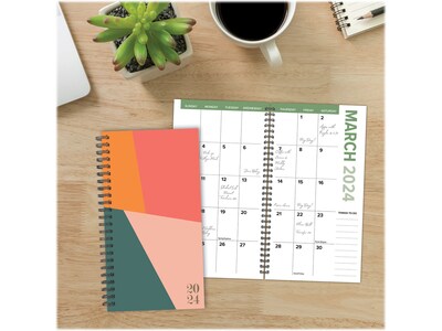 2024 Willow Creek Color Block 3.5"x 6.5" Weekly & Monthly Planner, Multicolor (39342)