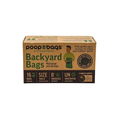 The Original Poop Bags® USDA Biobased Backyard Dog Waste Bag, 32 Count (PBBYB267)