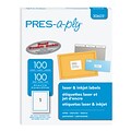 PRES-a-ply Laser/Inkjet Shipping Labels, 8-1/2 x 11, White, 1 Label/Sheet, 100 Sheets/Box (30605)