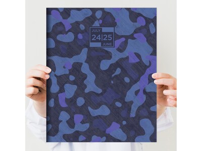 2024-2025 TF Publishing Camo 9" x 11" Academic Monthly Planner, Paperboard Cover, Blue (AY25-4502)