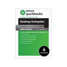 QuickBooks Desktop Enterprise Platinum 2024 for 2 Users, 1-Year Subscription, Windows, Download (510