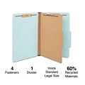 Staples 60% Recycled Pressboard Classification Folder, 1-Divider, 1.75 Expansion, Legal Size, Light