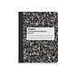 Staples® Composition Notebooks, 7.5" x 9.75", Wide Ruled, 100 Sheets, Black/White Marble, 4/Pack (ST58369)
