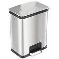 halo AirStep Stainless Steel Rectangular Step Pedal Trash Can with AbsorbX Odor Control System, 13 G