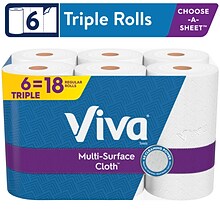 Viva Choose-A-Sheet Multi-Surface Cloth Paper Towels, 2-Ply, 165 Sheets/Roll, 6 Rolls/Pack (53663)