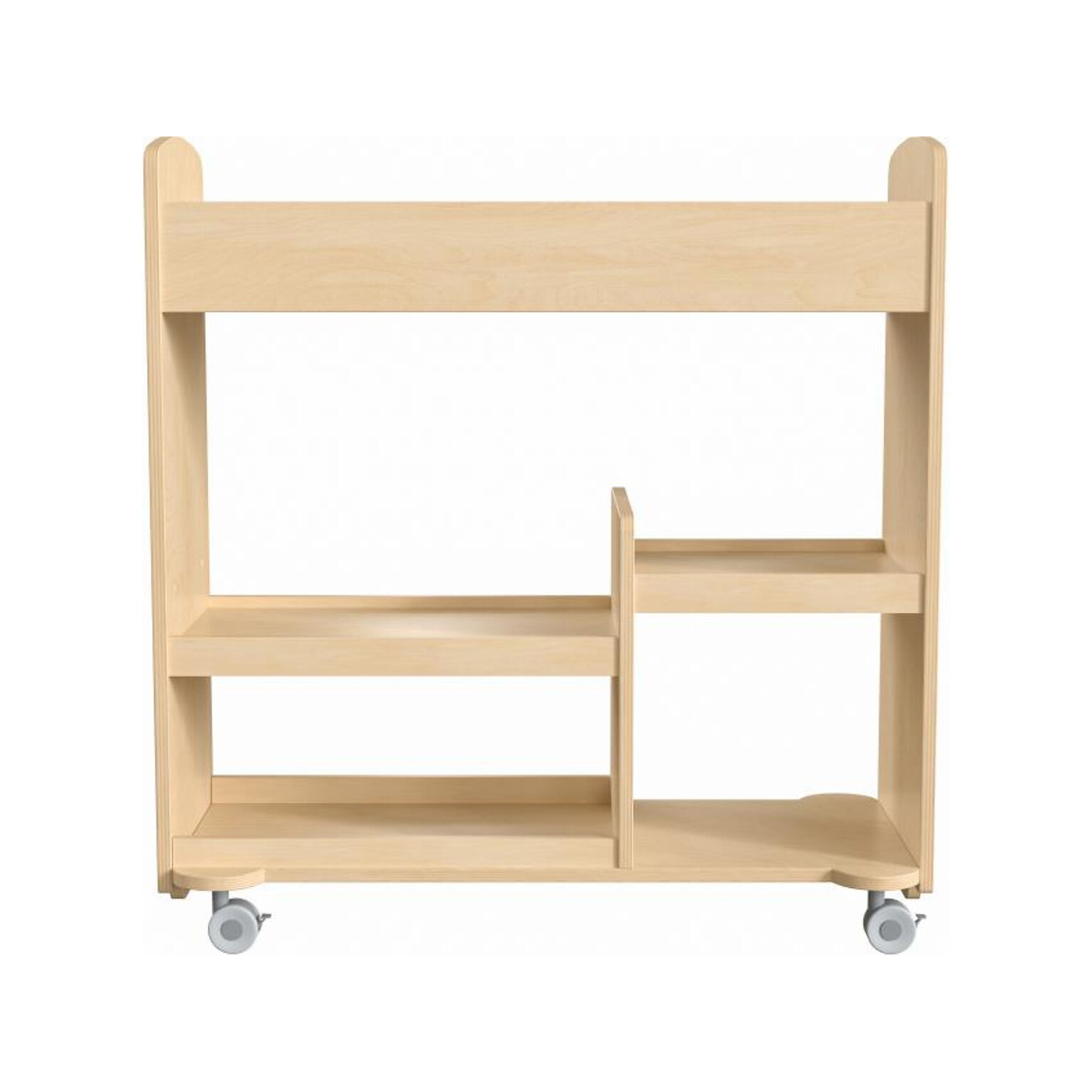 Flash Furniture Bright Beginnings Mobile 18-Section Storage Cart, 31.75H x 33.25W x 15.75D, Natural Birch Plywood