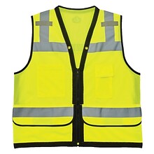 GloWear 8253HDZ Heavy-Duty Mesh Surveyors Vest, ANSI Class R2, 4XL/5XL, 1 pack (23329)