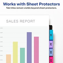 Avery Big Tab Insertable Plastic Dividers with 2 Pockets, 8 Tabs, Two-Tone Multicolor (11983)