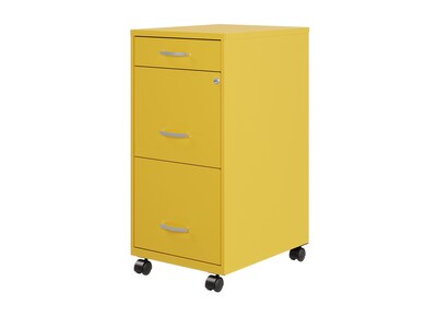 Space Solutions SOHO Organizer 3-Drawer Mobile Vertical File Cabinet, Letter Size, Lockable, Goldfinch (25284)